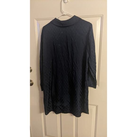 Haven Well Within Navy Blue Viscose Dress, Medium, V Neck, Abstract Dot Design - Picture 2 of 10